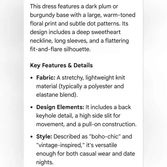 Free People Floral Long Sleeve Maxi Dress - Purple/Burgandy/Orange Sz Large NWT - Picture 8 of 9